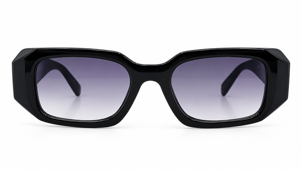 Black Geometric Sunglasses – Gradient Lens