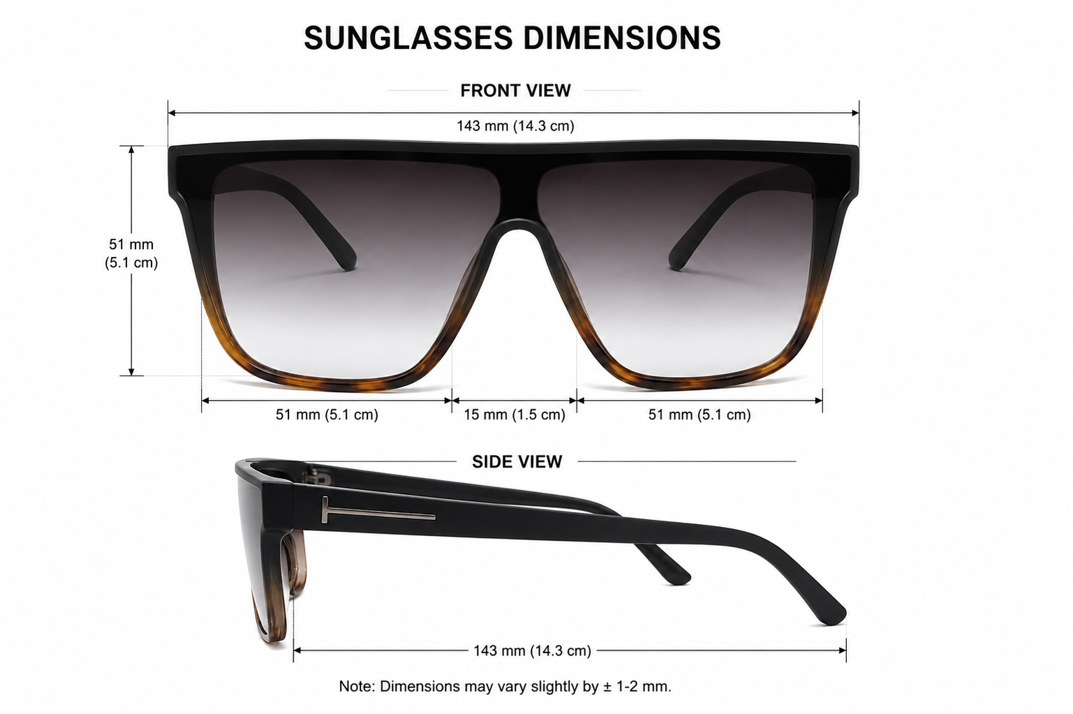 Oversized Square Gradient Sunglasses – Unisex