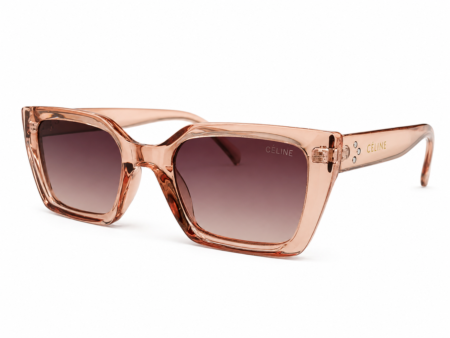 Oversized Square Gradient Sunglasses – Transparent Peach Frame | Unisex
