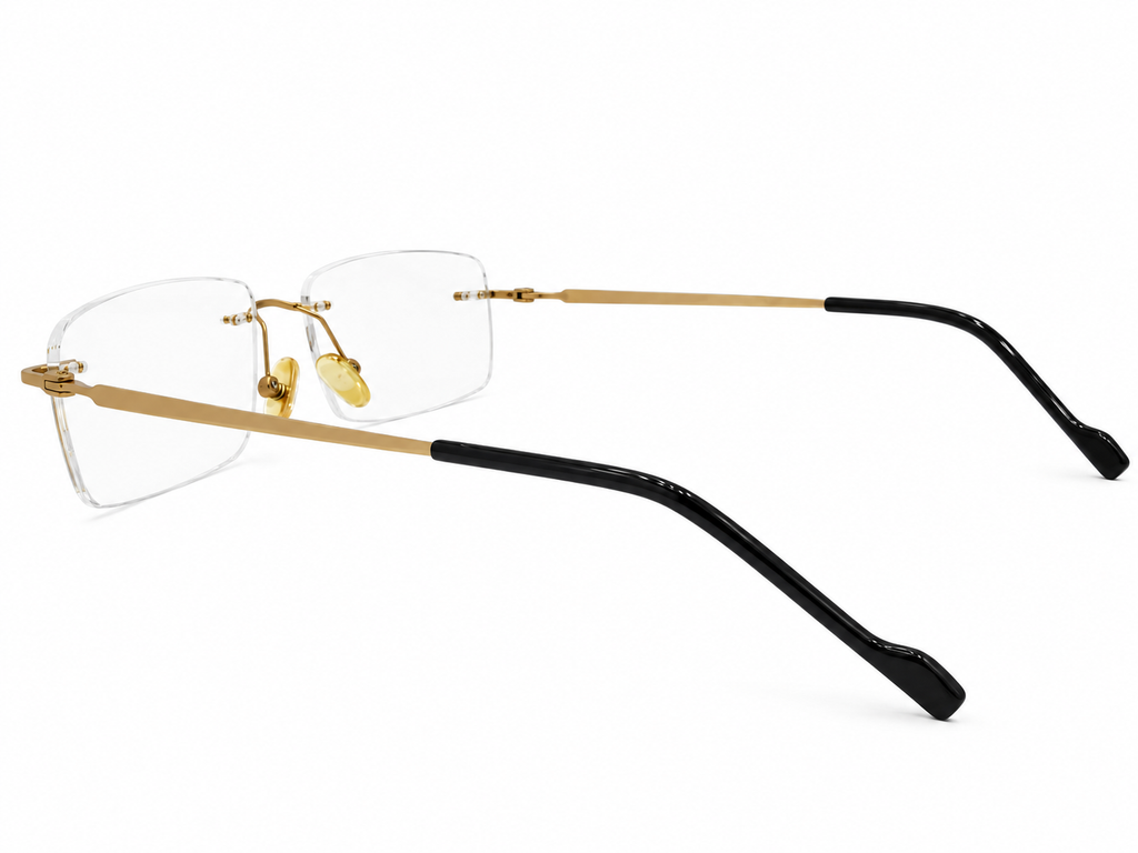 Titanium Rimless Rectangular Eyeglasses
