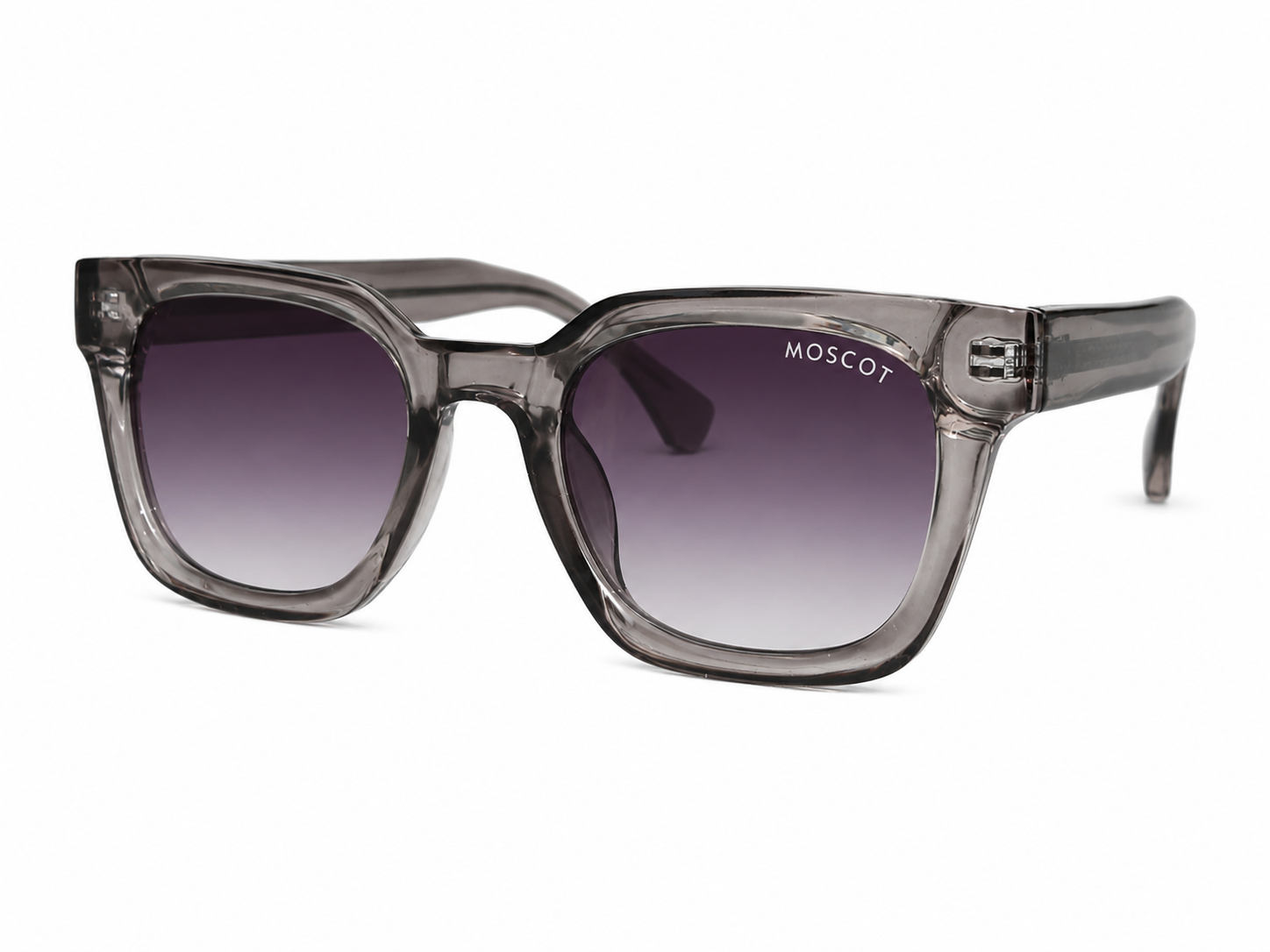 Moscot Style Square Sunglasses – Crystal Grey & Black