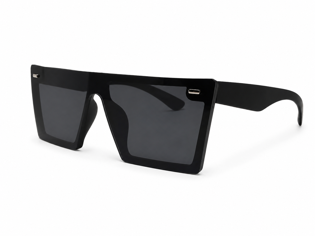 Shield Square Sunglasses – Unisex | Matte Black Frame