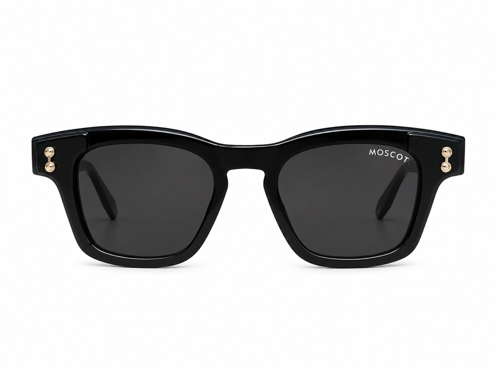 Premium Noir Square Sunglasses – Gold Accent Edition