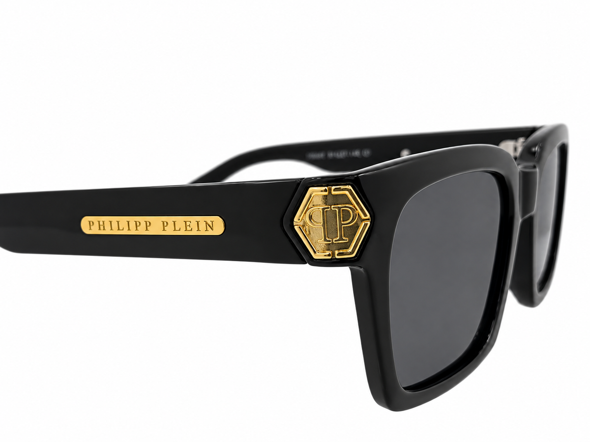 Philipp Plein Style Premium Black Sunglasses – Gold Detail