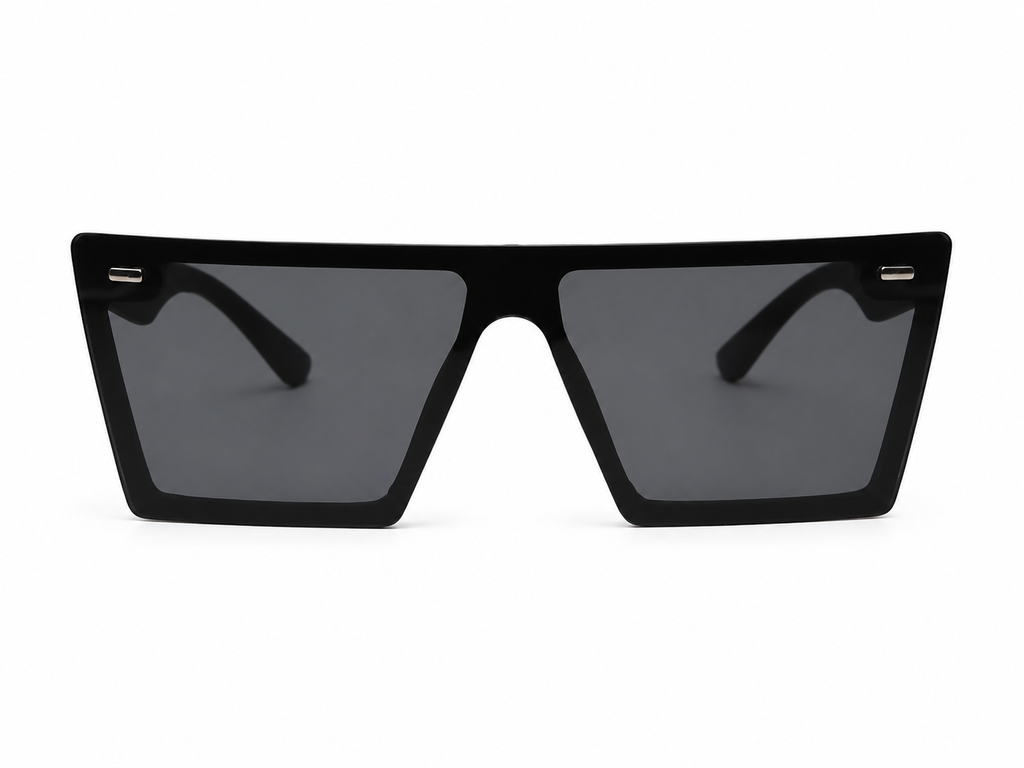 Shield Square Sunglasses – Unisex | Matte Black Frame