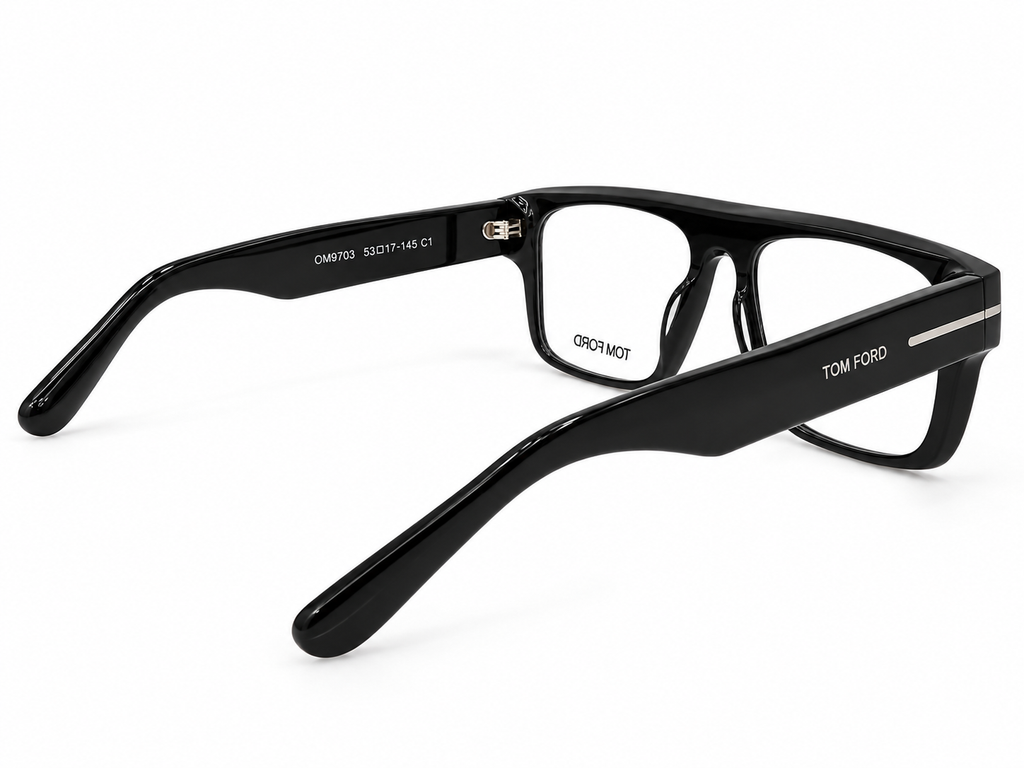 Premium Handmade Acetate Rectangular Eyeglasses – Black Optical Frame