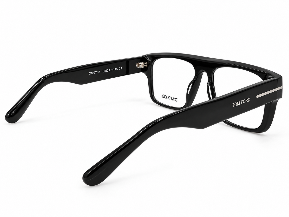Premium Handmade Acetate Rectangular Eyeglasses – Black Optical Frame