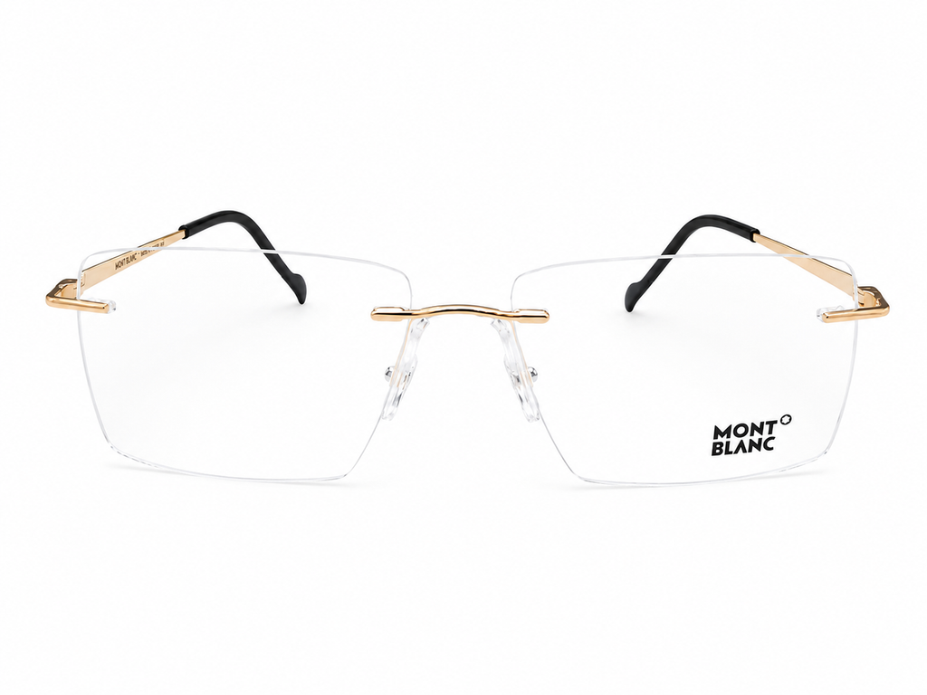 Modern Rimless Rectangular Eyeglasses – Lightweight Unisex Frame