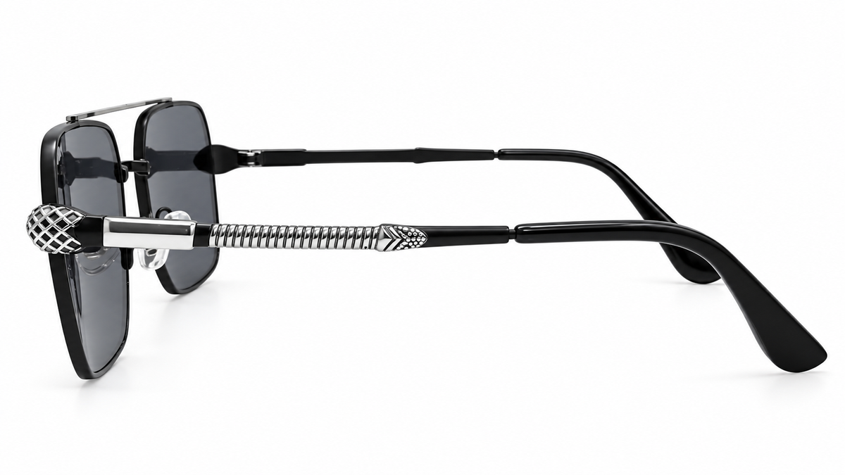 Luxury Square Double Bridge Sunglasses – Designer Temples