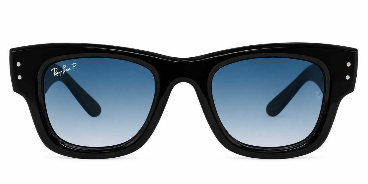 The Bold One – Chunky Wayfarer Sunglasses with Ice Blue Gradient Lenses