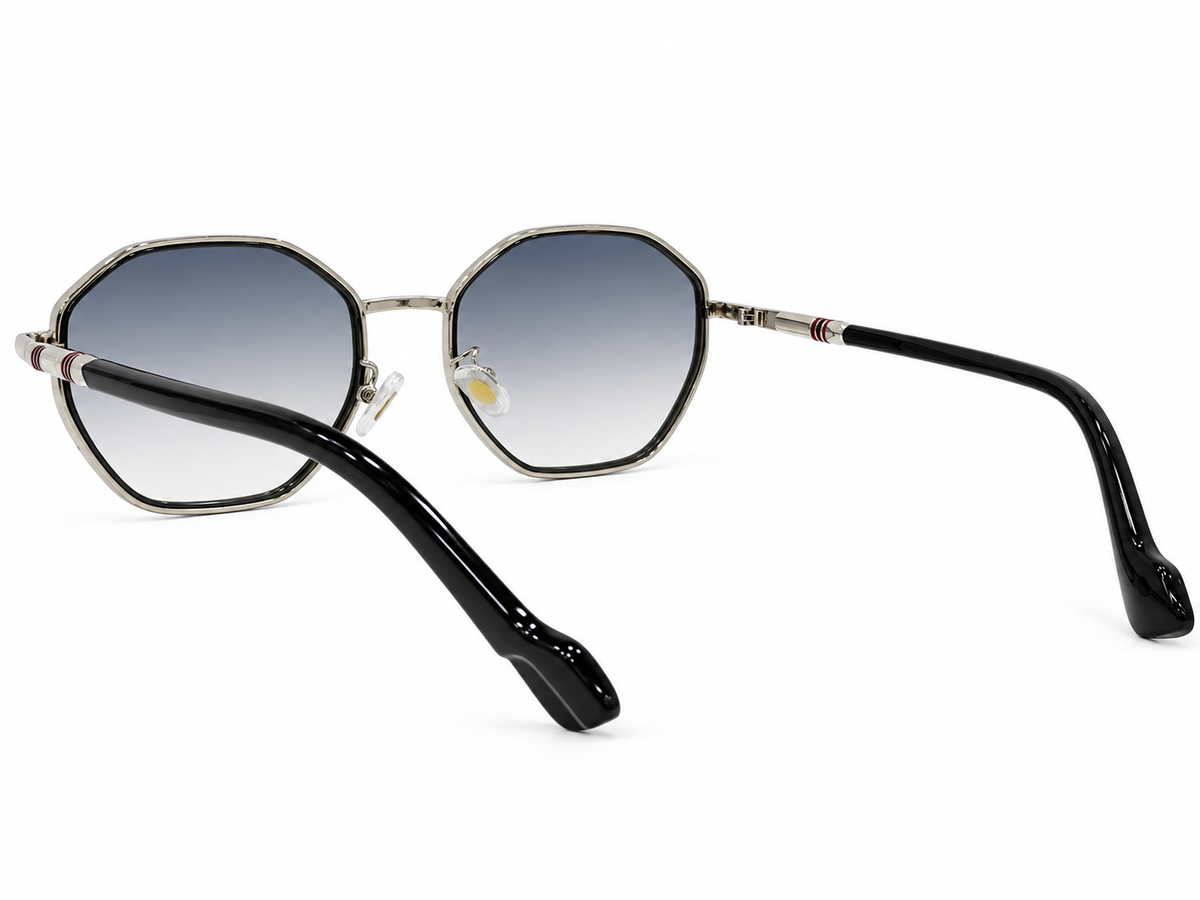 Geometric Metal Frame Sunglasses