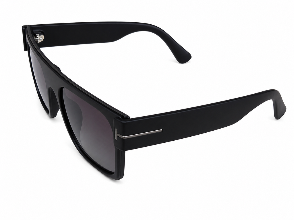 Black Oversized Shield Sunglasses For Men