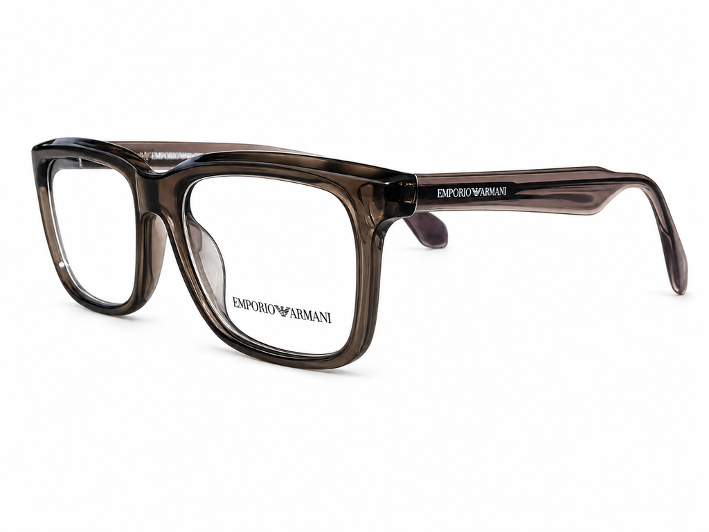 Premium Square Eyeglasses – Transparent Smoke Grey Frame | 53-17-149