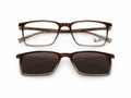 Rectangular Eyeglasses with Polarized Clip-On Sunglass Attachment – 8090
