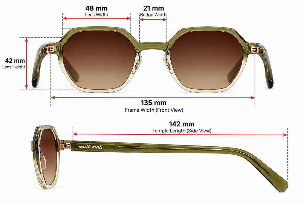 Transparent Olive Green Geometric Sunglasses