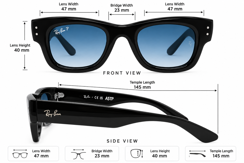 The Bold One – Chunky Wayfarer Sunglasses with Ice Blue Gradient Lenses