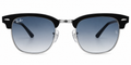 RB3716 Clubmaster Sunglasses – Black & Silver Frame
