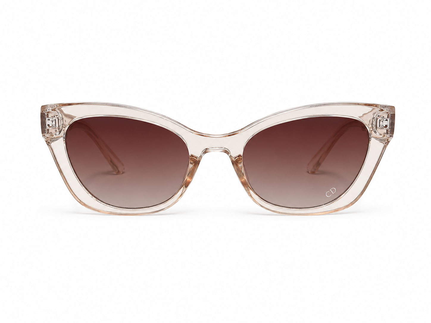 Crystal Blush Cat-Eye Sunglasses – Elegant Transparency Collection