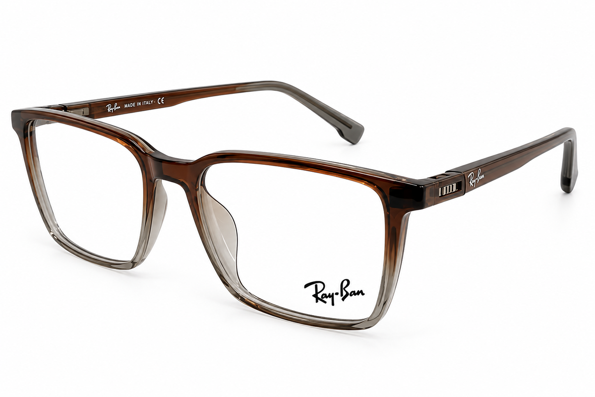 Rectangular Eyeglasses with Polarized Clip-On Sunglass Attachment – 8090