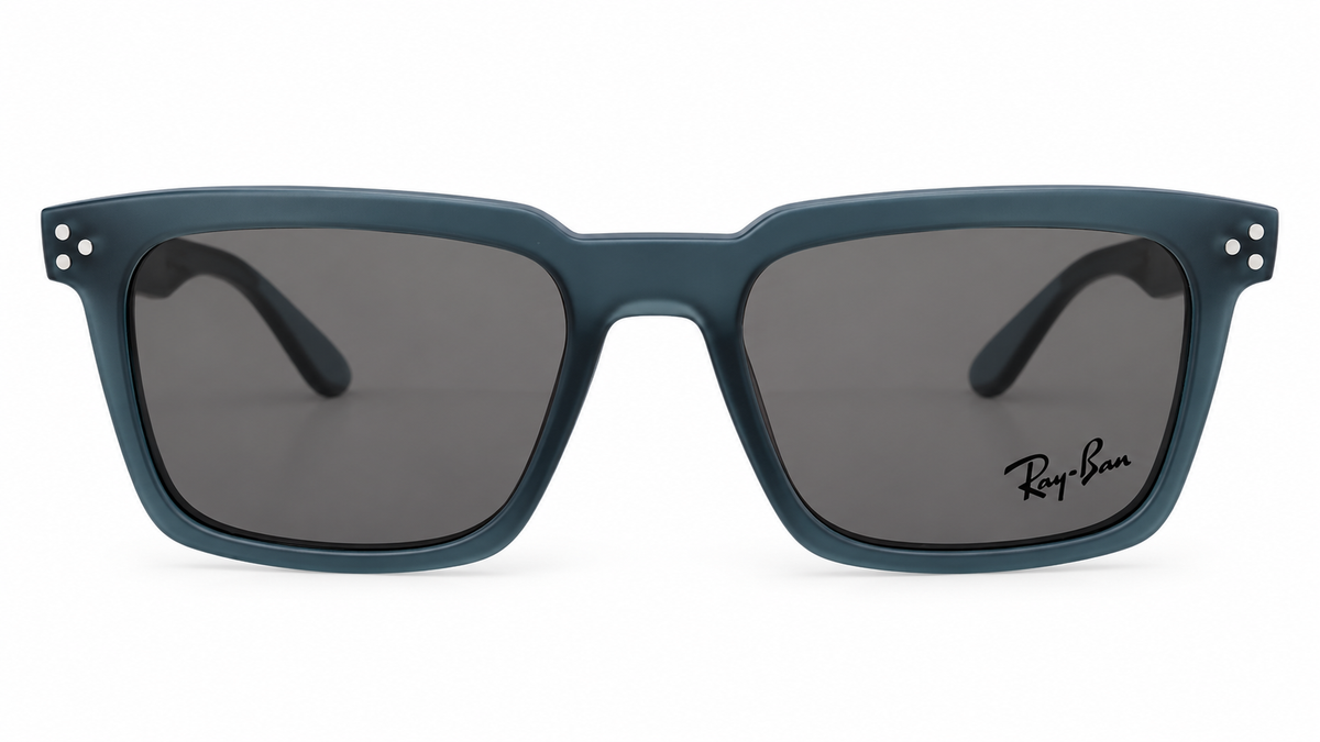 Magnetic Clip-On Bluish gray Eyeglasses with Polarized Attachment