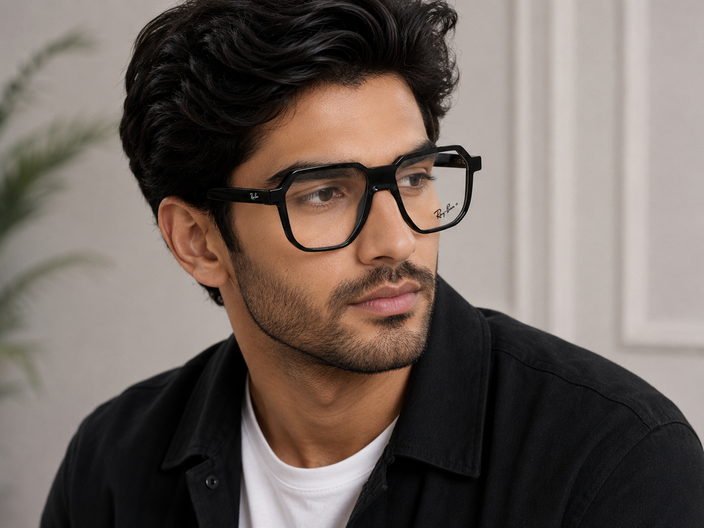 Geometric Square Eyeglasses Frame