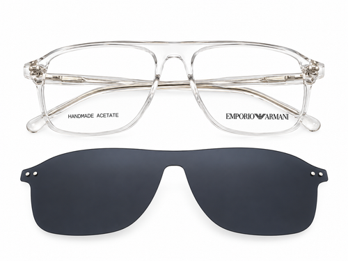 2-in-1 Polarized Clip-On Eyeglasses | Rectangular Acetate Optical Frame