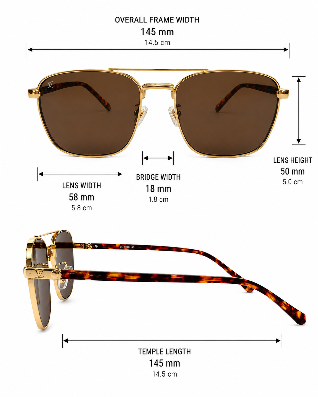 Modern Double-Bridge Square Sunglasses – Unisex