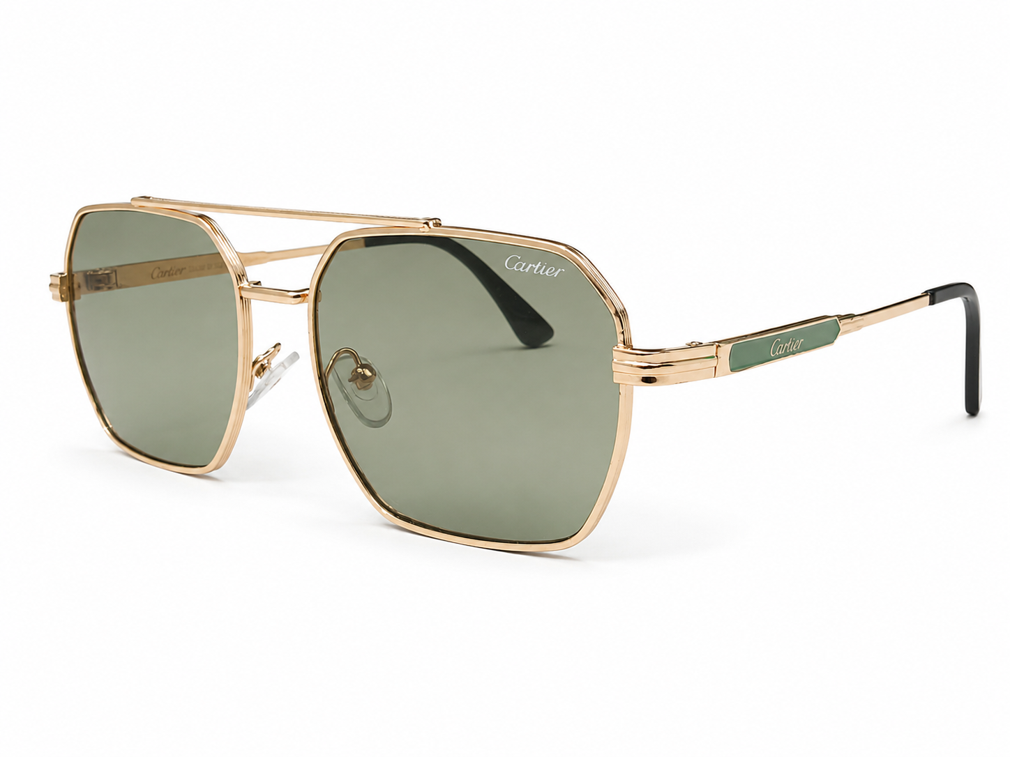 Oversized Geometric Double-Bridge Sunglasses – Unisex