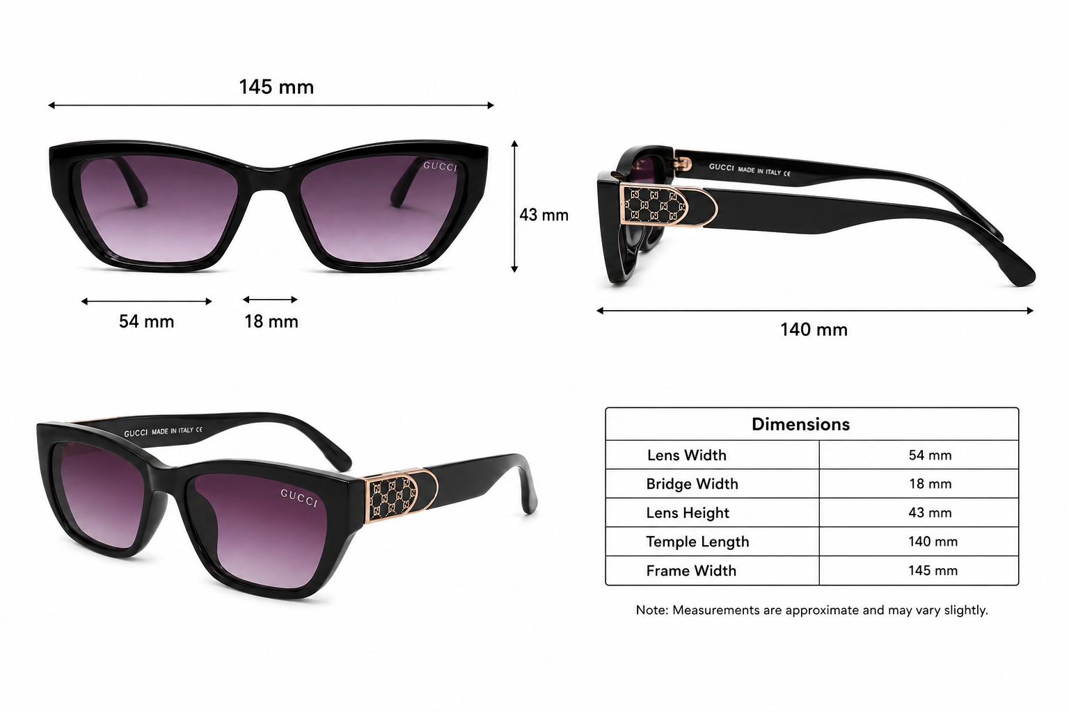Olive Noir Luxe Cat-Eye Sunglasses
