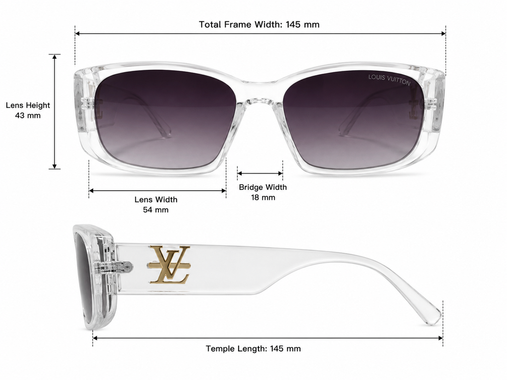 Oversized Transparent Rectangular Sunglasses