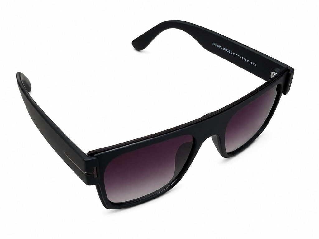 Black Oversized Shield Sunglasses For Men