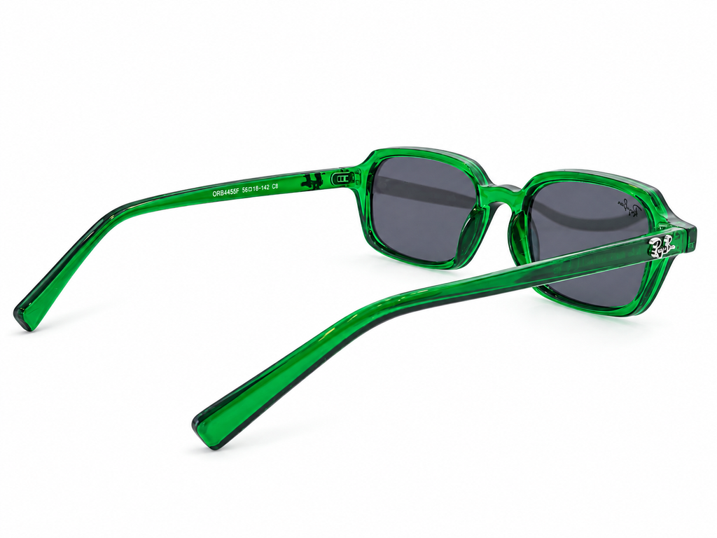 Crystal Emerald Green Unisex Rectangular Sunglasses – Premium Trendy Eyewear