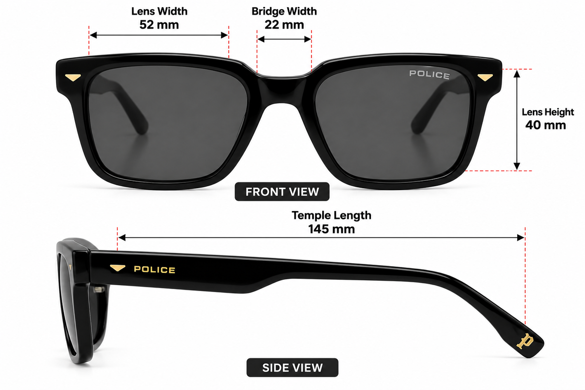 Police Signature Bold Square Sunglasses – SPL0880700