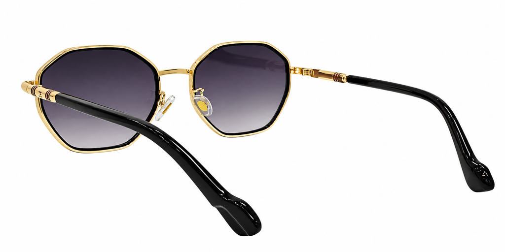 Geometric Metal Frame Sunglasses