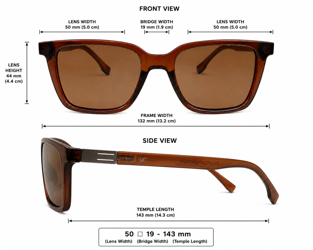 Brown Square Sunglasses – Lightweight Unisex Fashion Eyewear