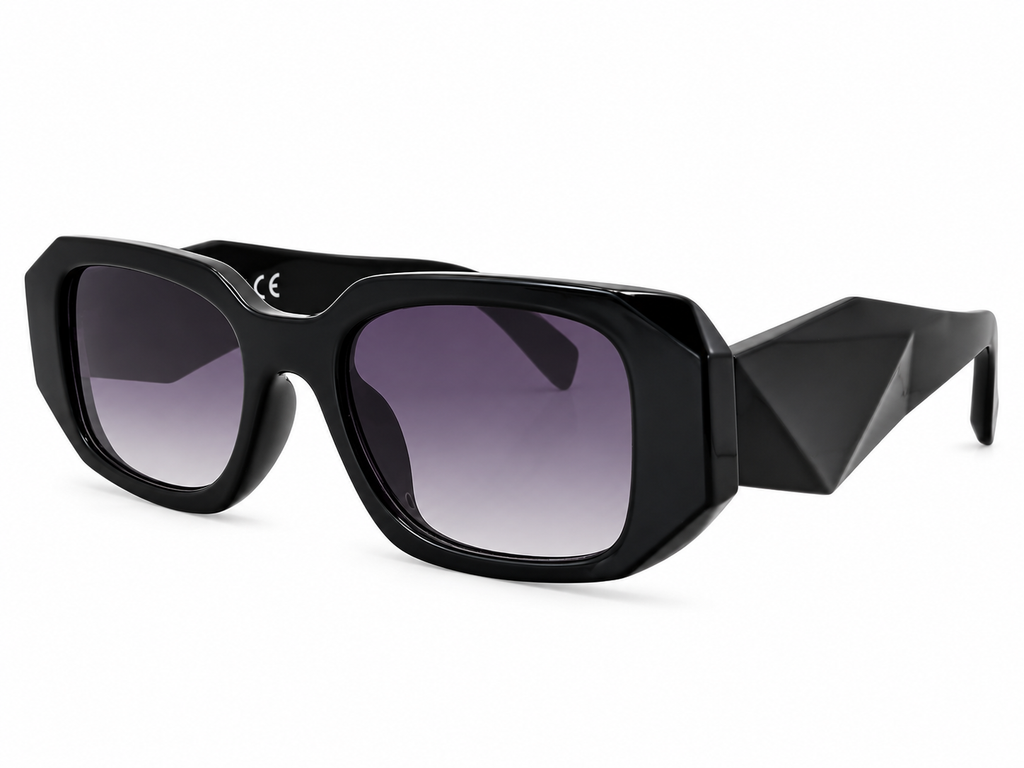 Black Geometric Sunglasses – Gradient Lens