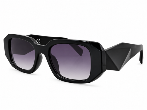 Black Geometric Sunglasses – Gradient Lens
