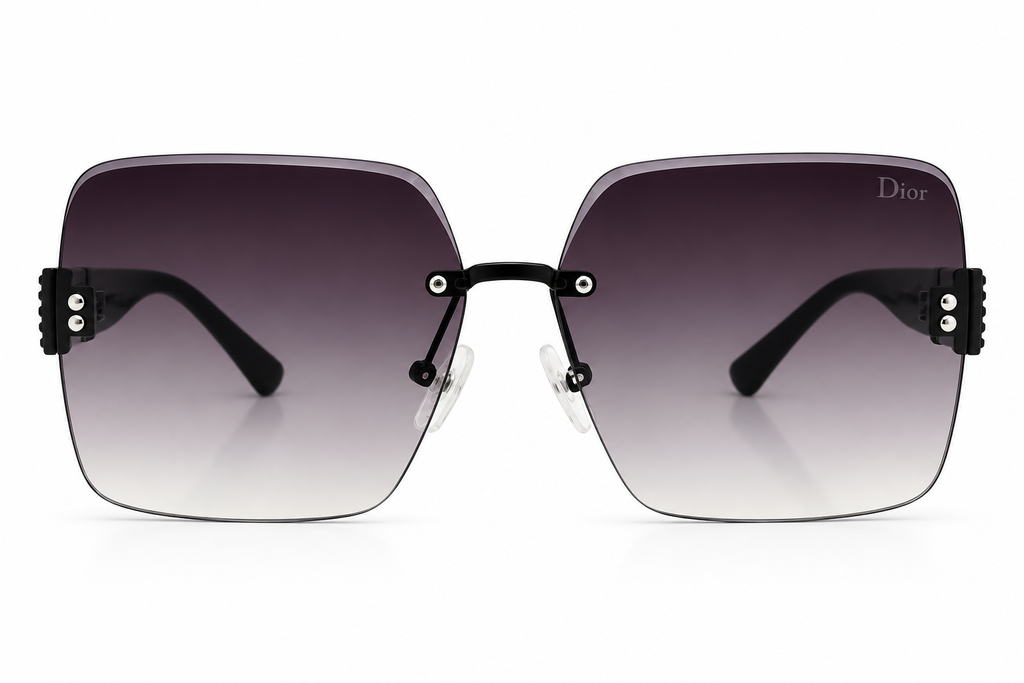Luxury Oversized Square Rimless Sunglasses – Gradient Lens