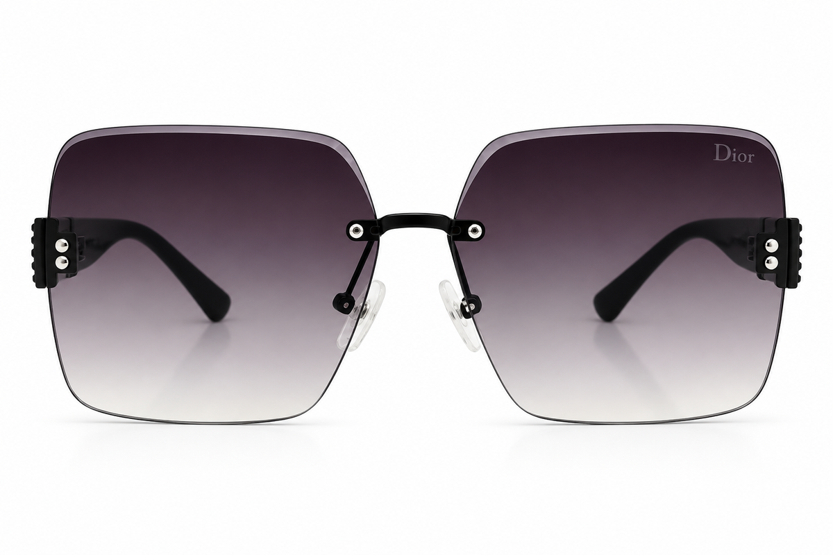 Luxury Oversized Square Rimless Sunglasses – Gradient Lens
