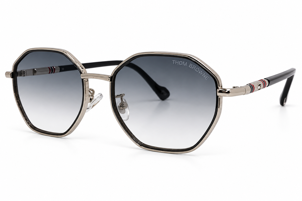 Geometric Metal Frame Sunglasses