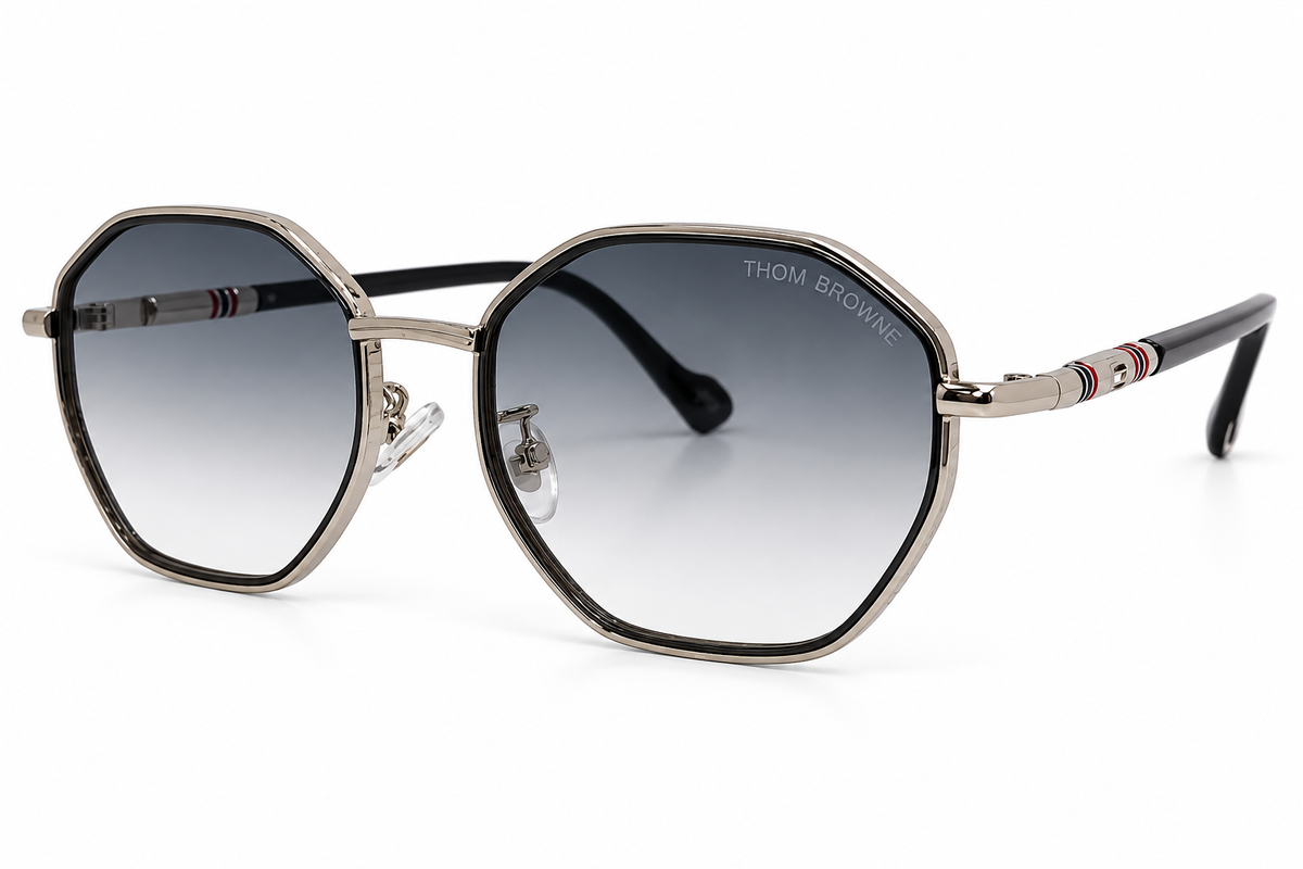 Geometric Metal Frame Sunglasses