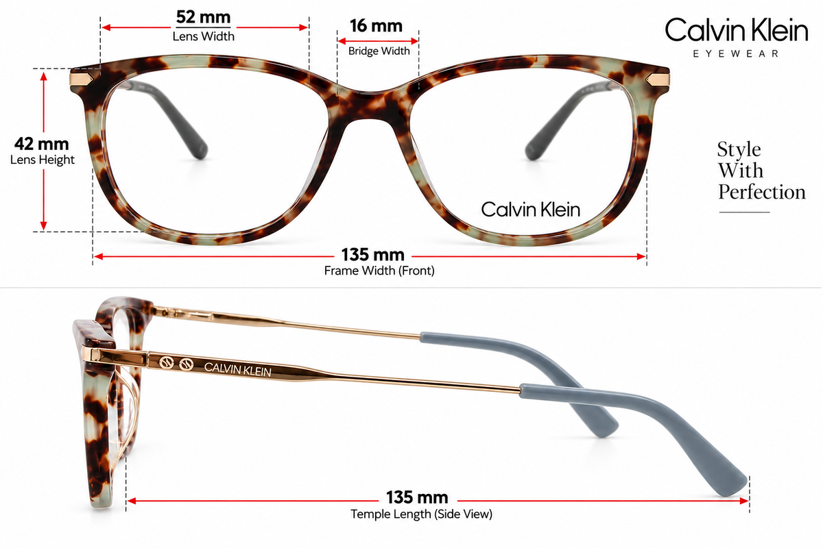 Calvin Klein CK5462 222 Eyeglasses – Sage Tortoise Soft Cat-Eye Wayfarer Frame