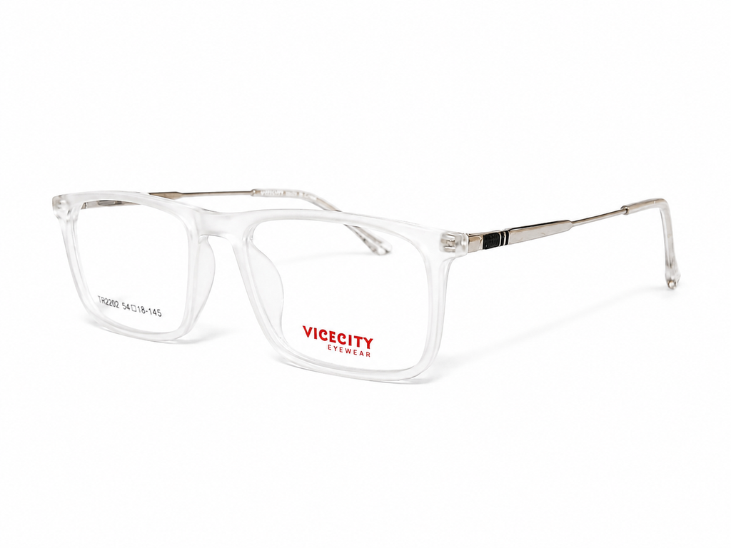 Clear Frost Rectangle Eyeglasses Frame – Lightweight  Eyewear for Men & Women