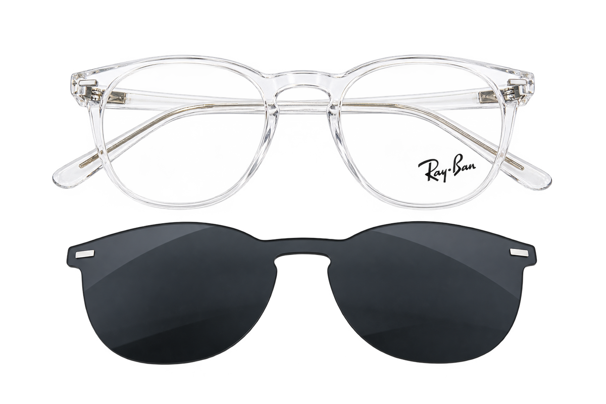 RB8086 Polarized Magnetic Clip-On Eyeglasses – 2-in-1 Optical & Sunglasses Frame