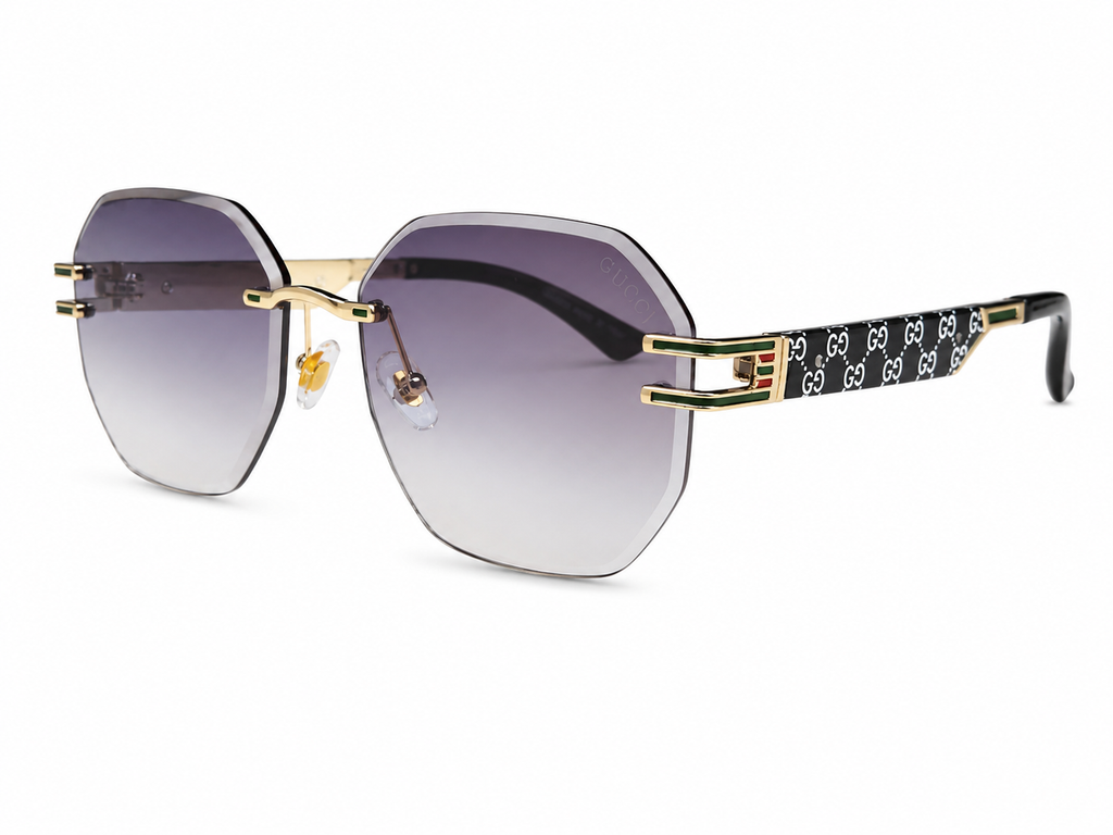 Rimless Geometric Designer Sunglasses For Men & Women