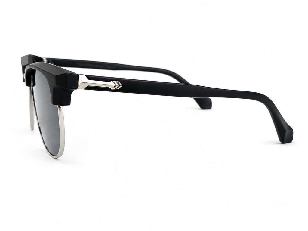 Unisex Bold Clubmaster-Style Browline Sunglasses