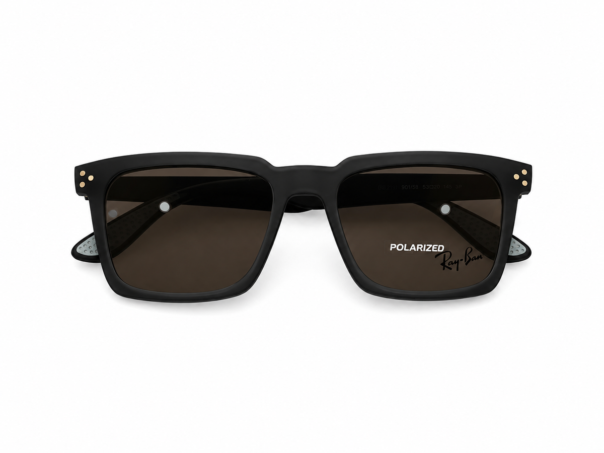 Magnetic Clip-On Eyeglasses with Polarized Attachment – Square Rectangle Frame