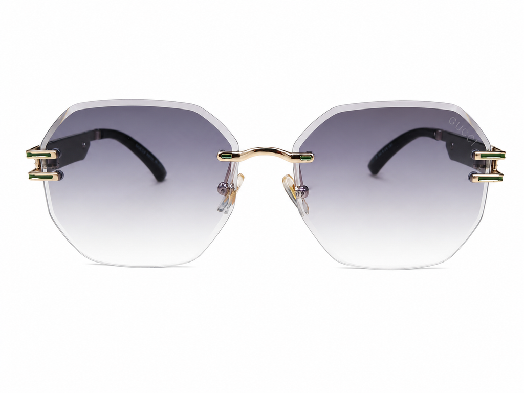 Rimless Geometric Designer Sunglasses For Men & Women