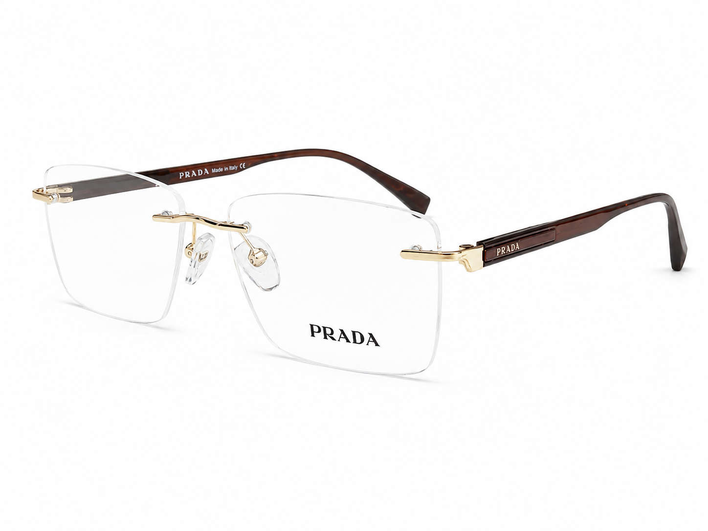 Rimless Square Eyeglasses Frame for Unisex