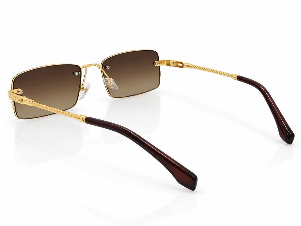Luxury Rimless Brown Gradient Sunglasses – Gold Rope Temple Square